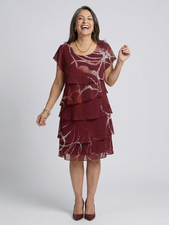 alani | Vestido hasta la rodilla abstracto compuesto