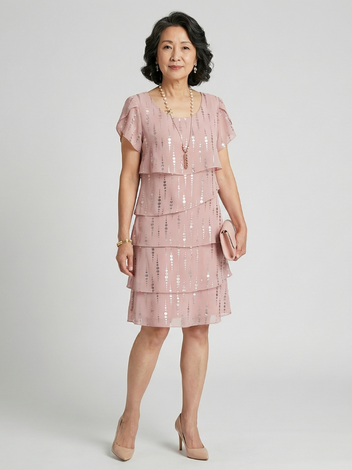 Makena | Vestido hasta la rodilla con línea de lunares