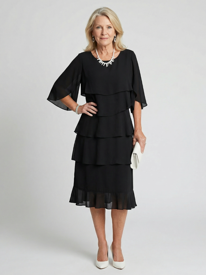 Brent | Vestido midi con capas a capas