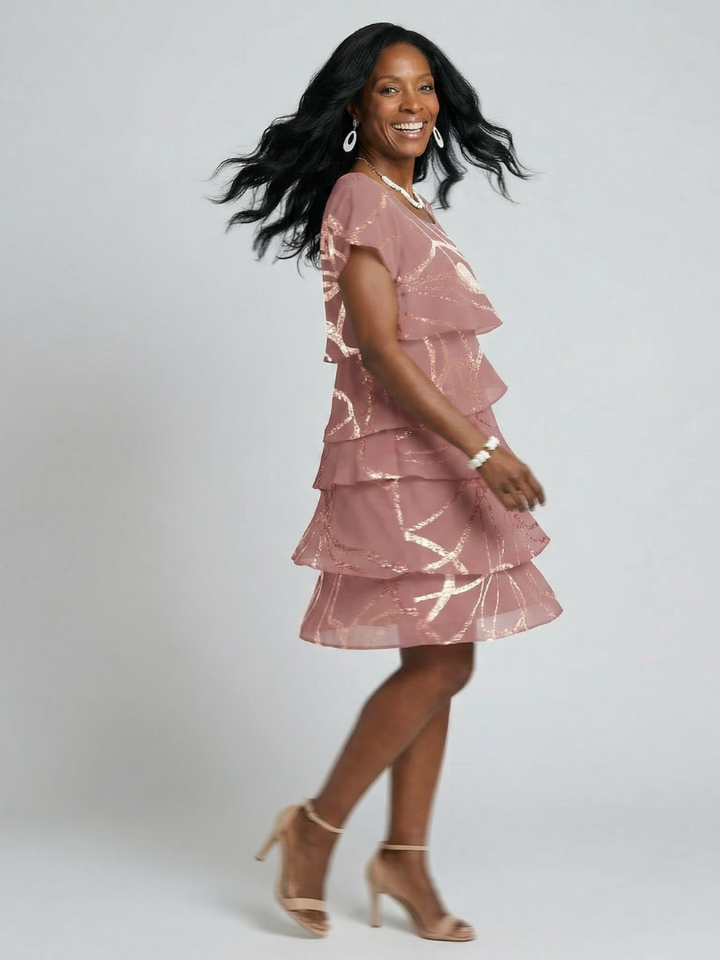 Hoku | Vestido hasta la rodilla abstracto y equilibrado
