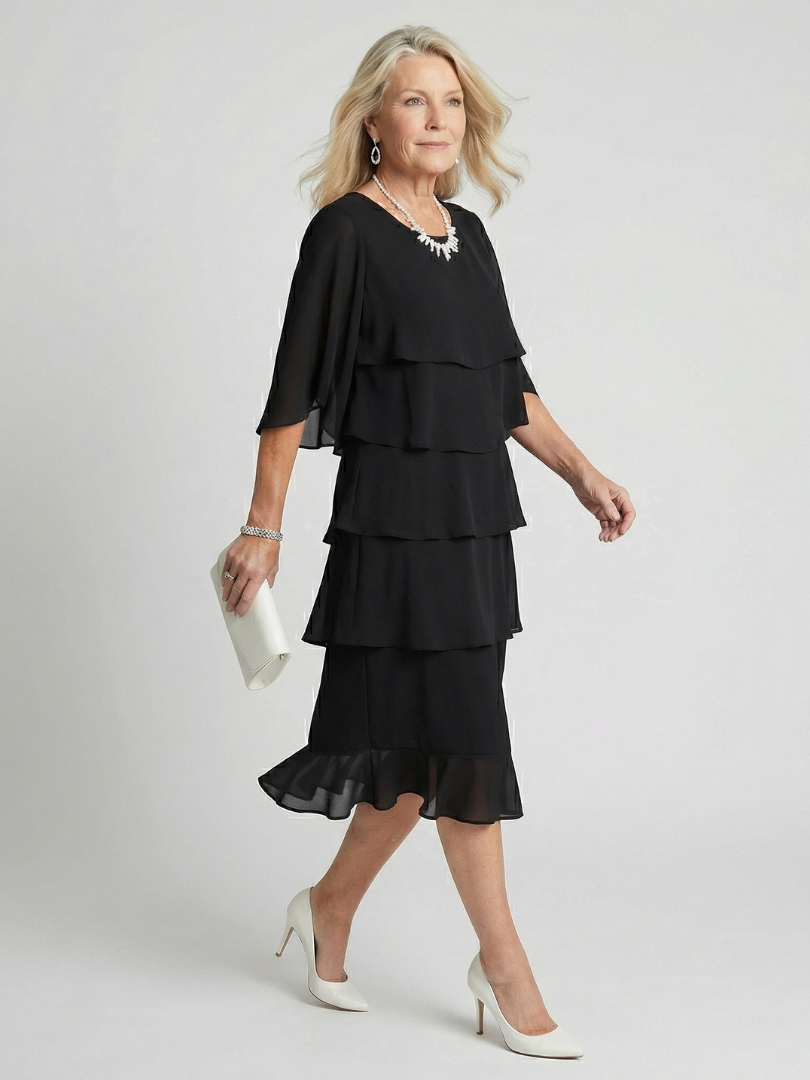 Brent | Vestido midi con capas a capas