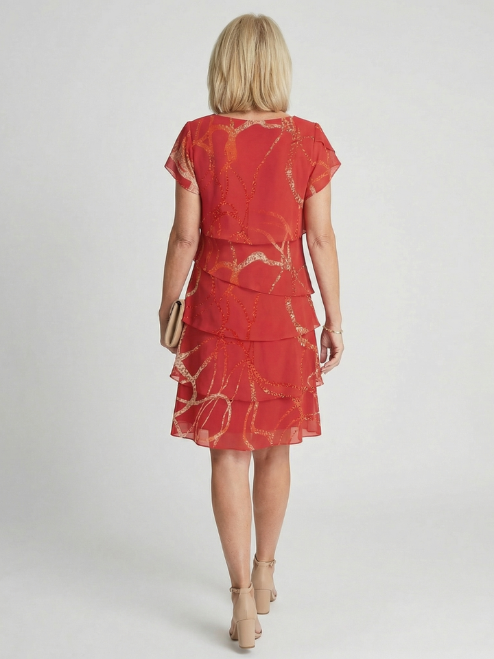 Nora | Vestido suave y abstracto hasta la rodilla