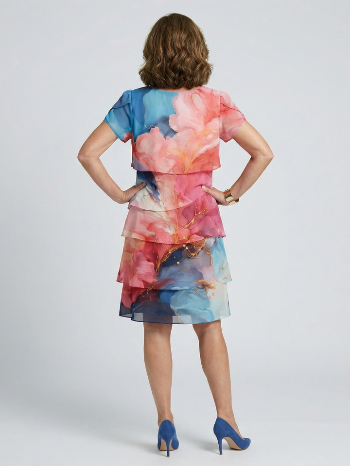 Mira | Vestido hasta la rodilla de mármol en equilibrio