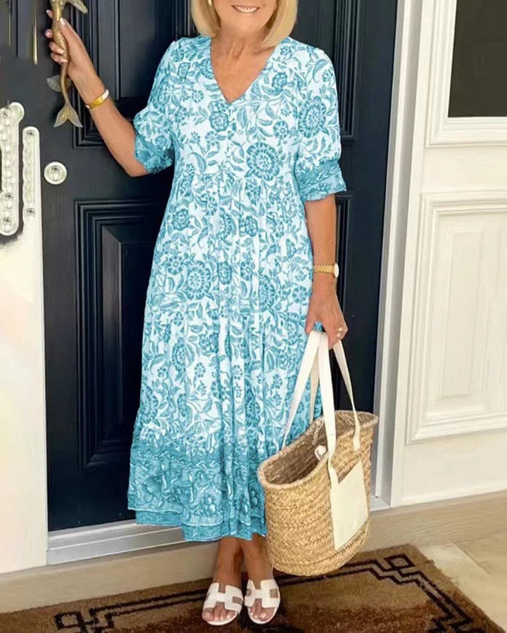 Keisha | Vestido Floral con Escote en V Elegante